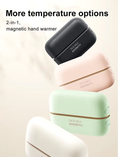 2In1 Magnetic Rechargeable Hand Warmers Electric Portable Handwarmers Long Lastin Safe Heating Warmer Pocketheater Winteroutdoor